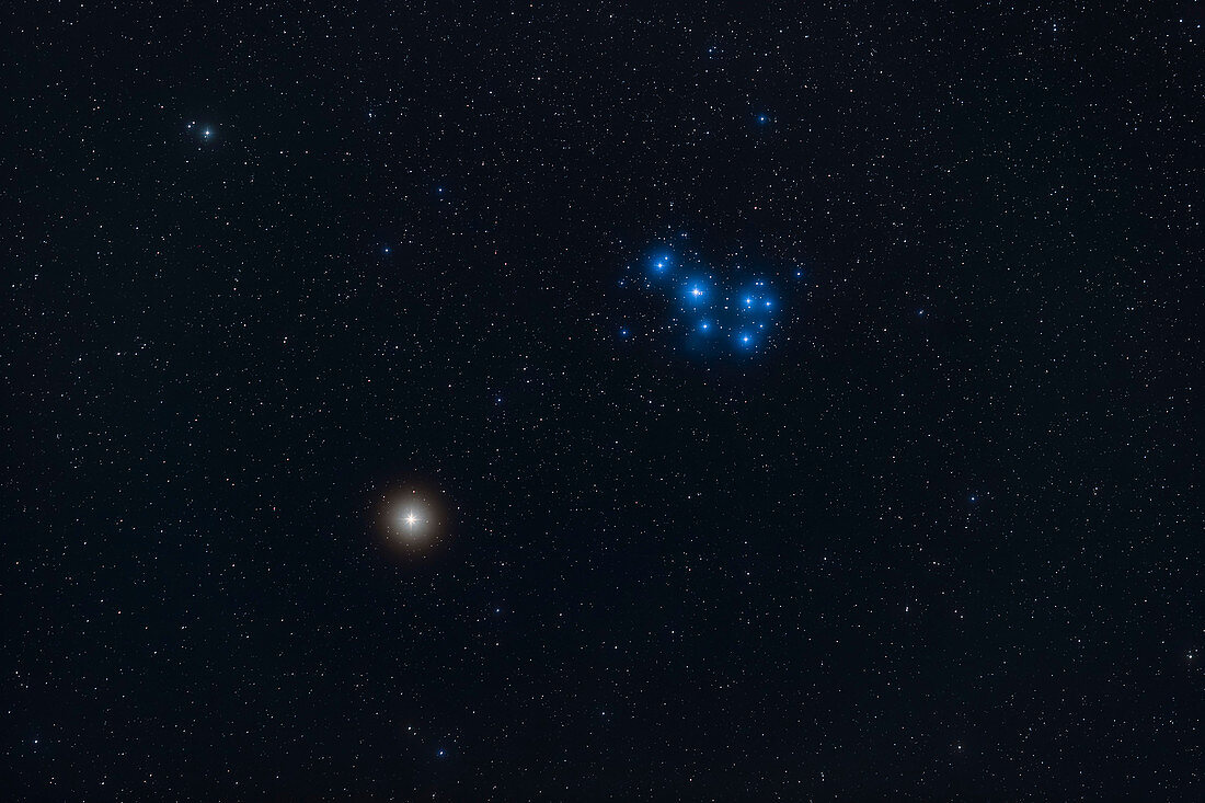 Mars and the Pleiades Star Cluster