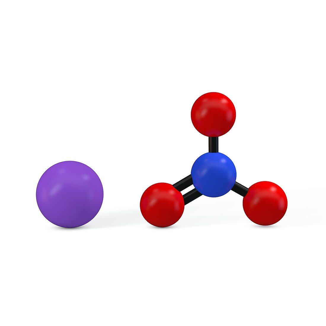 Sodium nitrate molecule, illustration