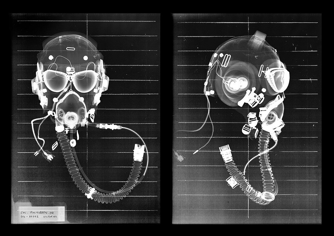 Pilot helmets, X-ray