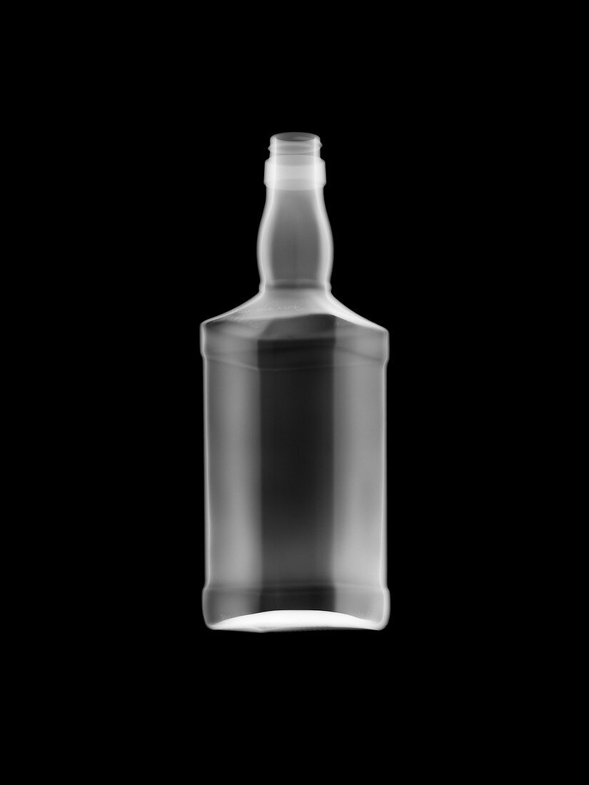 Whiskey bottle, X-ray
