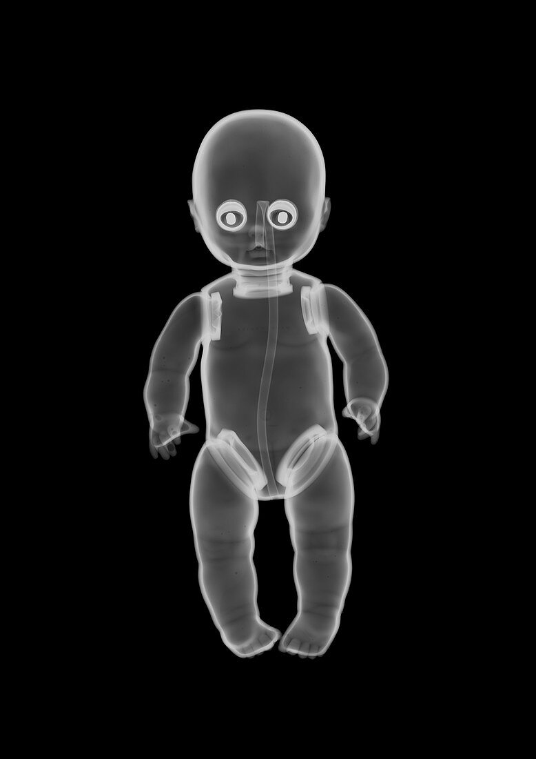 Plastic baby doll toy, X-ray
