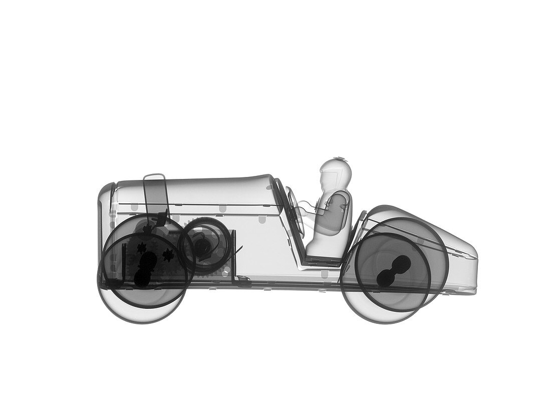 Toy race car, X-ray