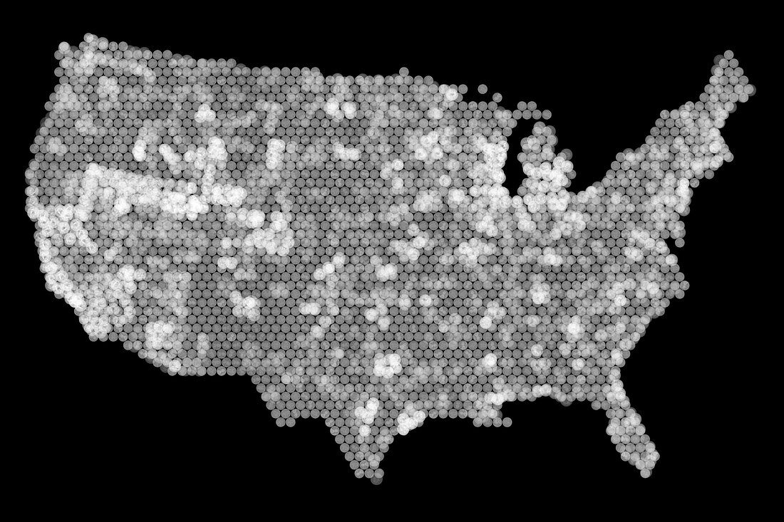 USA coin map, X-ray
