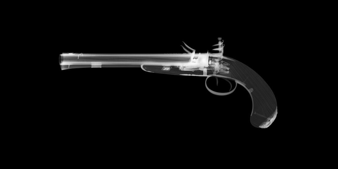 Wogdon flintlock pistol, X-ray