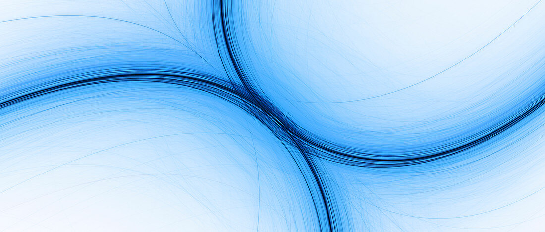 Inverted blue curves, abstract illustration