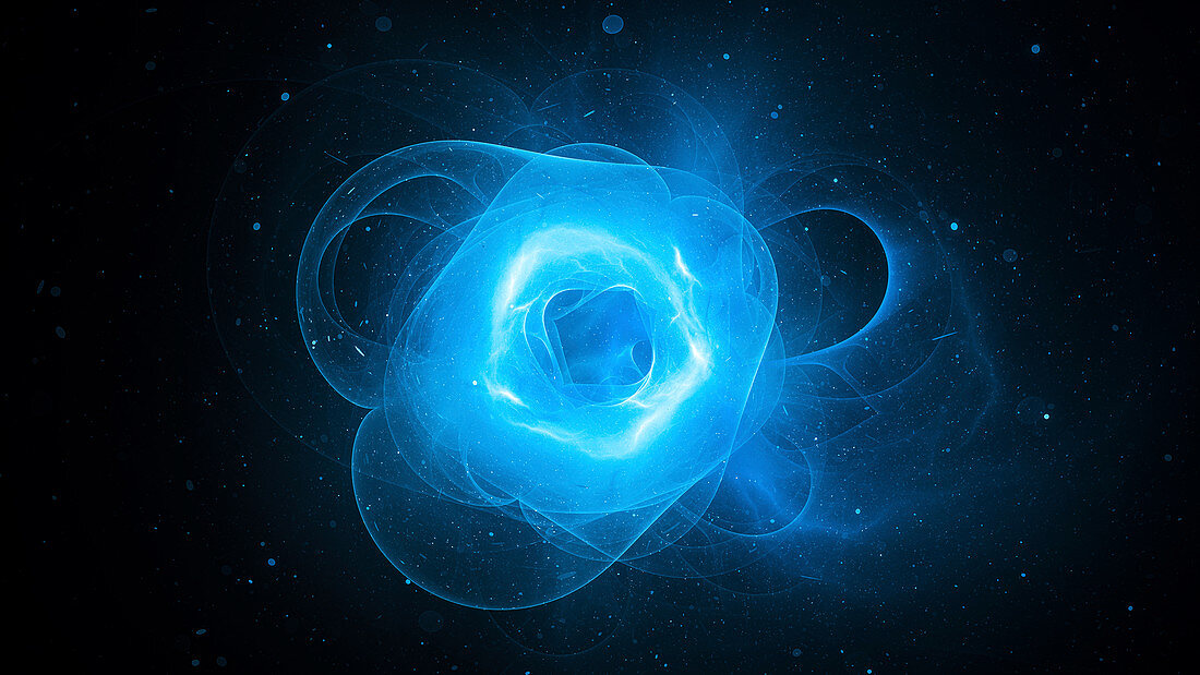 Glowing plasma force field in space, abstract illustration