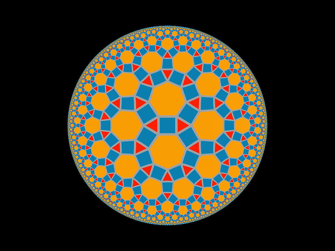 Hyper-tiled circles, abstract illustration