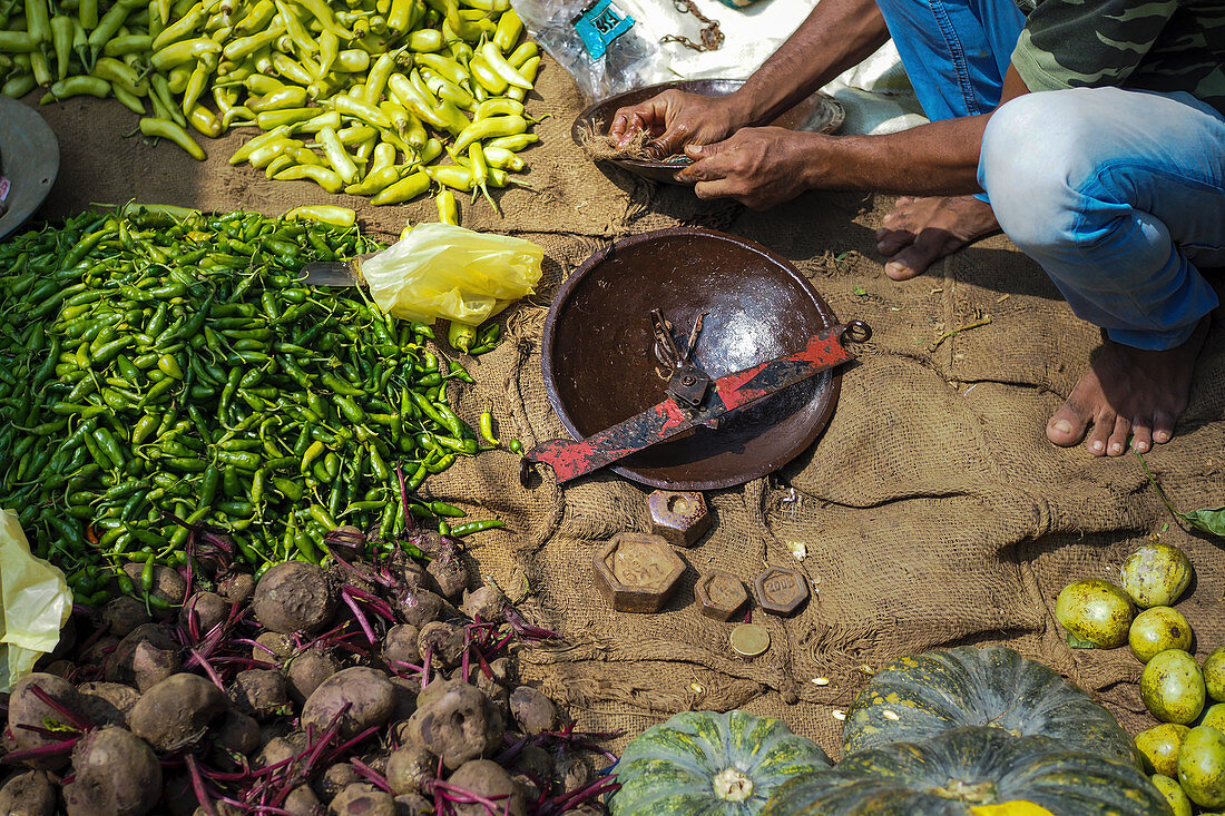 Frisches Gemüse auf Markt in Sri Lanka