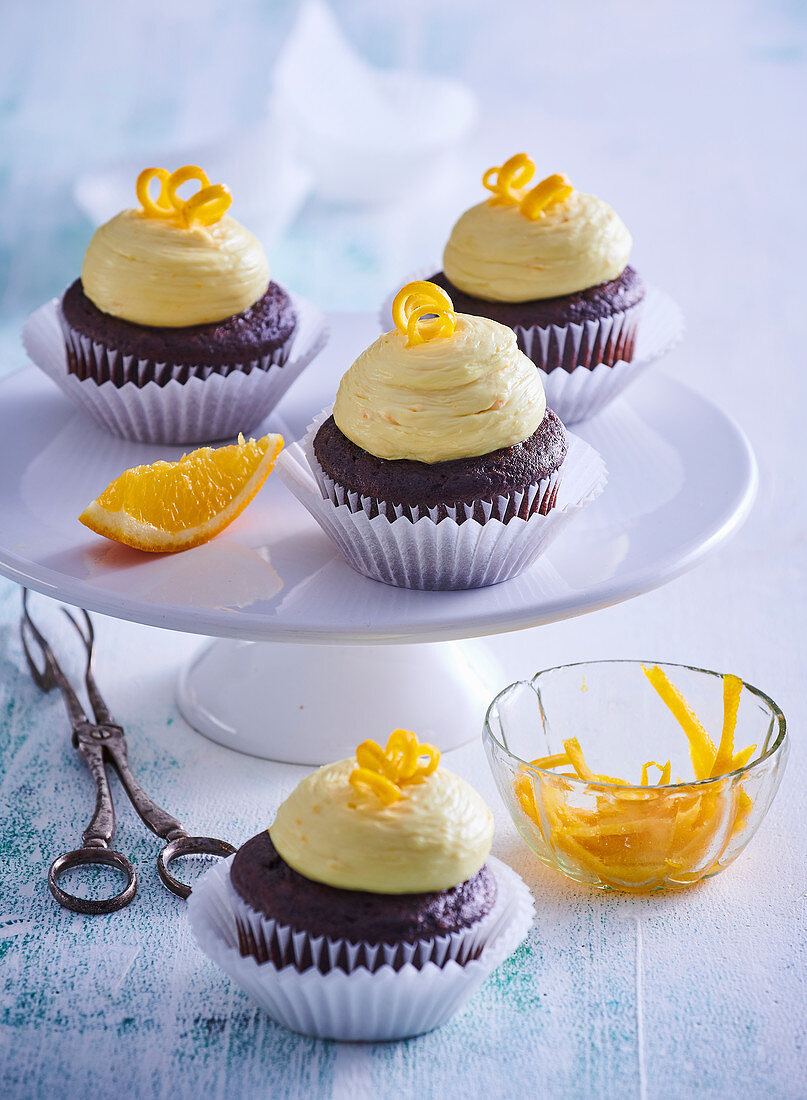 Orangen-Schokoladen-Cupcakes
