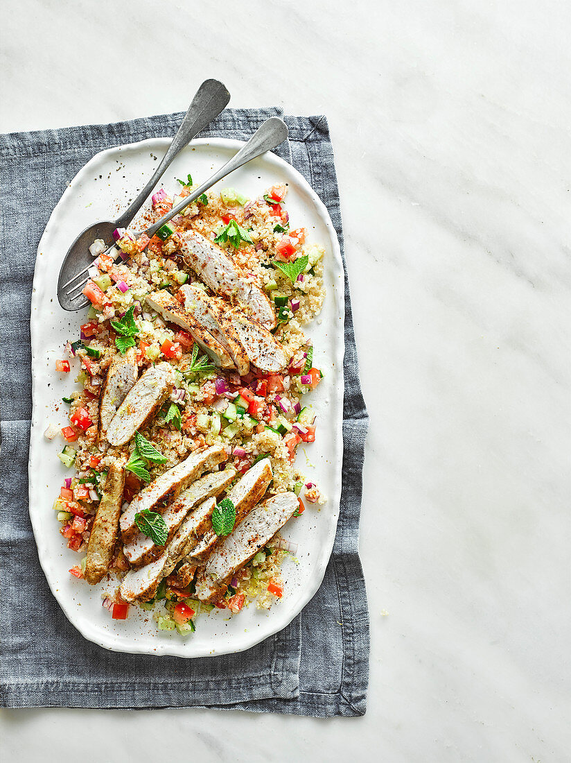 Healthy, quinoa chicken salad