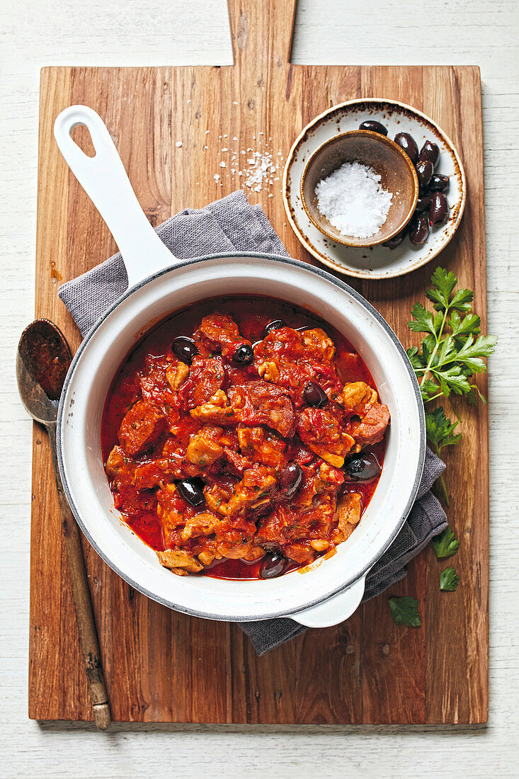 Chicken and chorizo braise