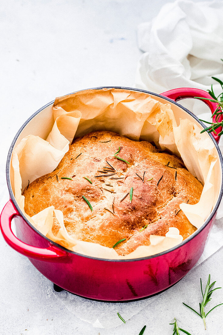 Soda bread, baked in Dutch oven