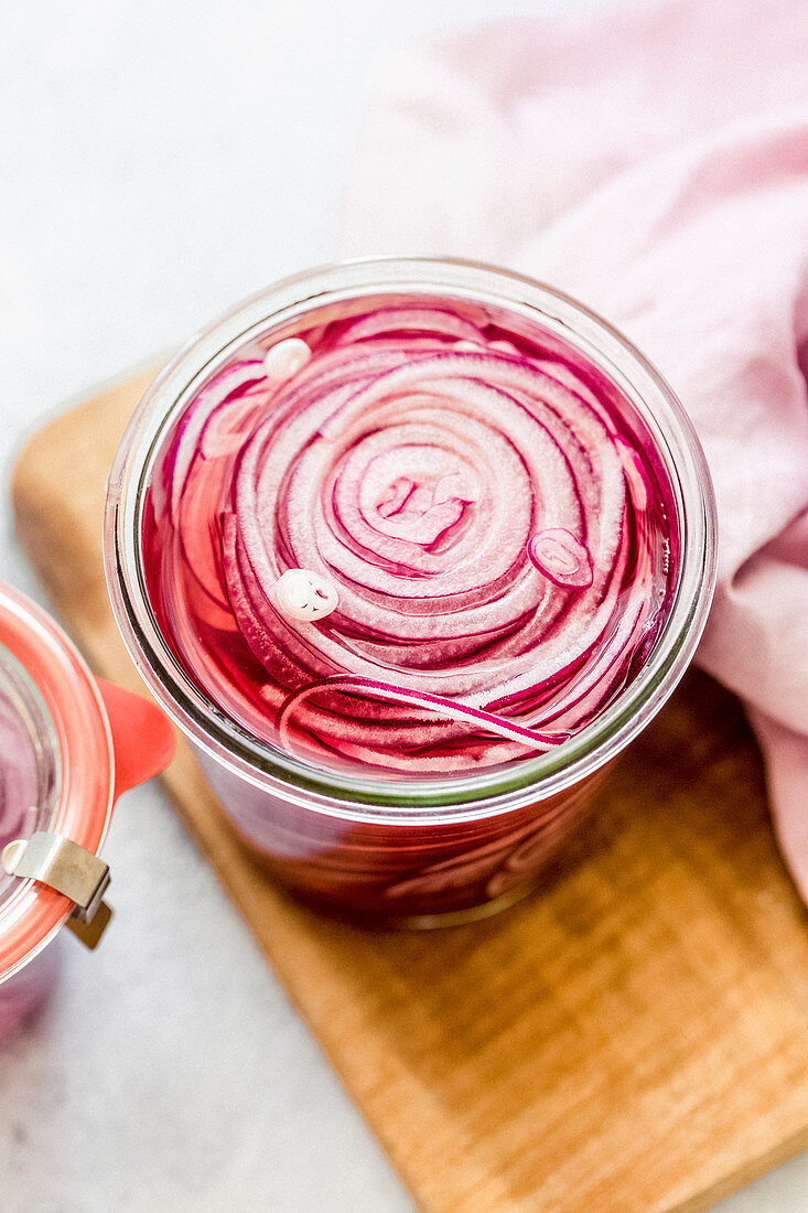 Pickled onion in a jar