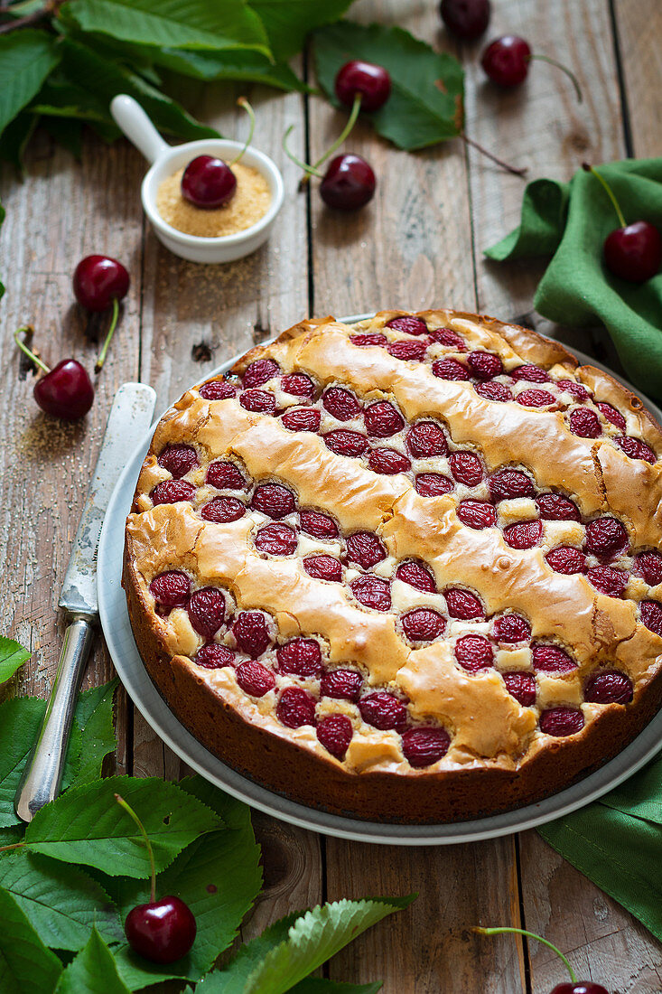 Cherry and white chocolate cake