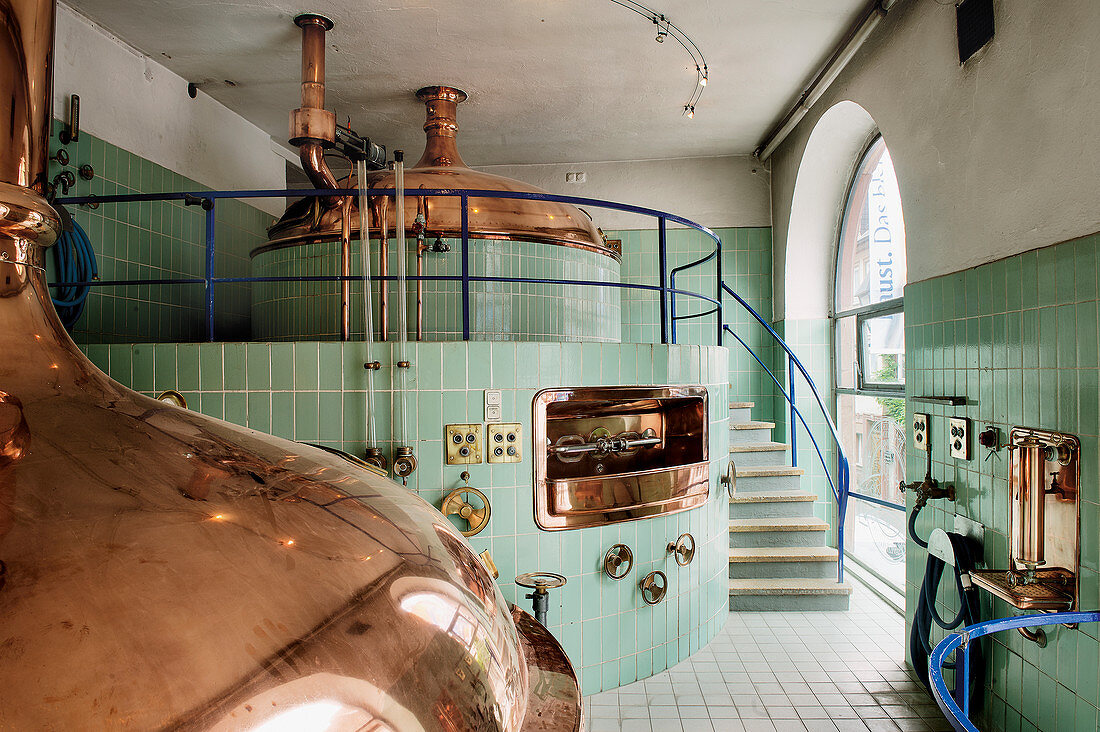 A brewing kettle (Faust-Brauerei)