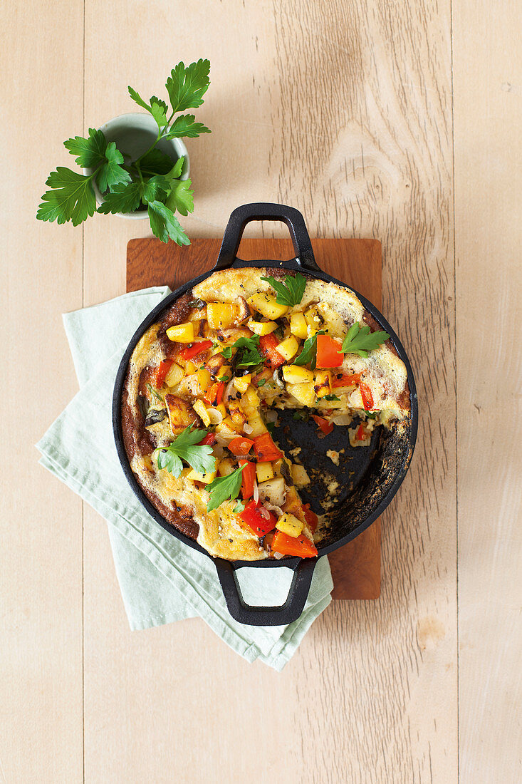 Potato tortilla with peppers
