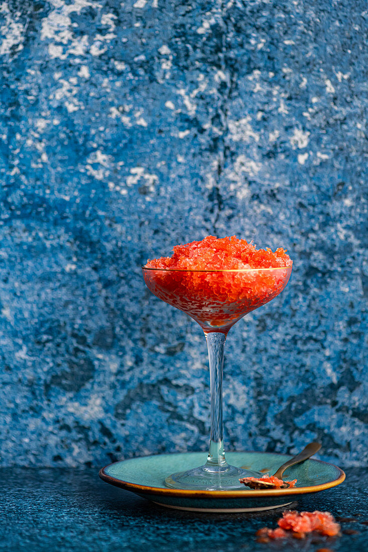 Blutorange und Aperol Granita