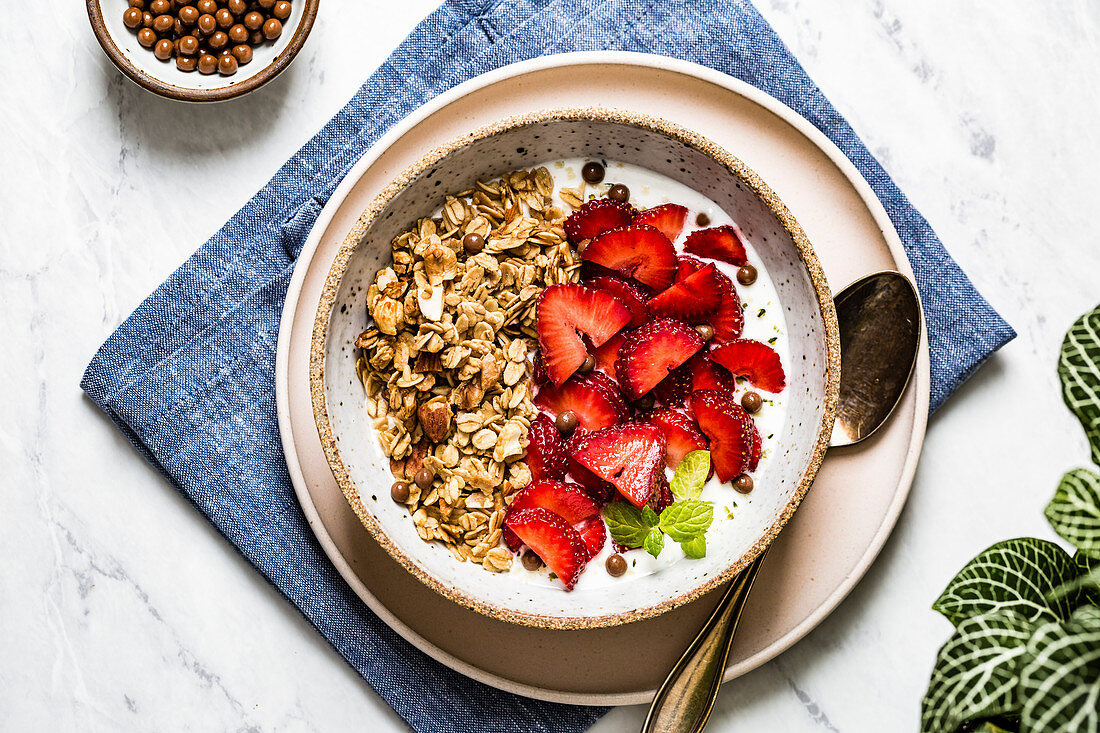 Yogurt Bowl with Strawberries and Granola