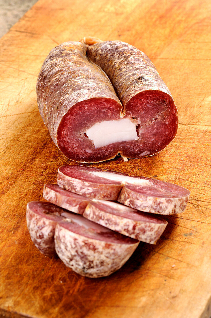 Soppressata di Gioi (sausage specialty from the Cilento, Italy)