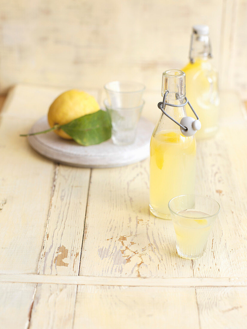 Homemade limoncello