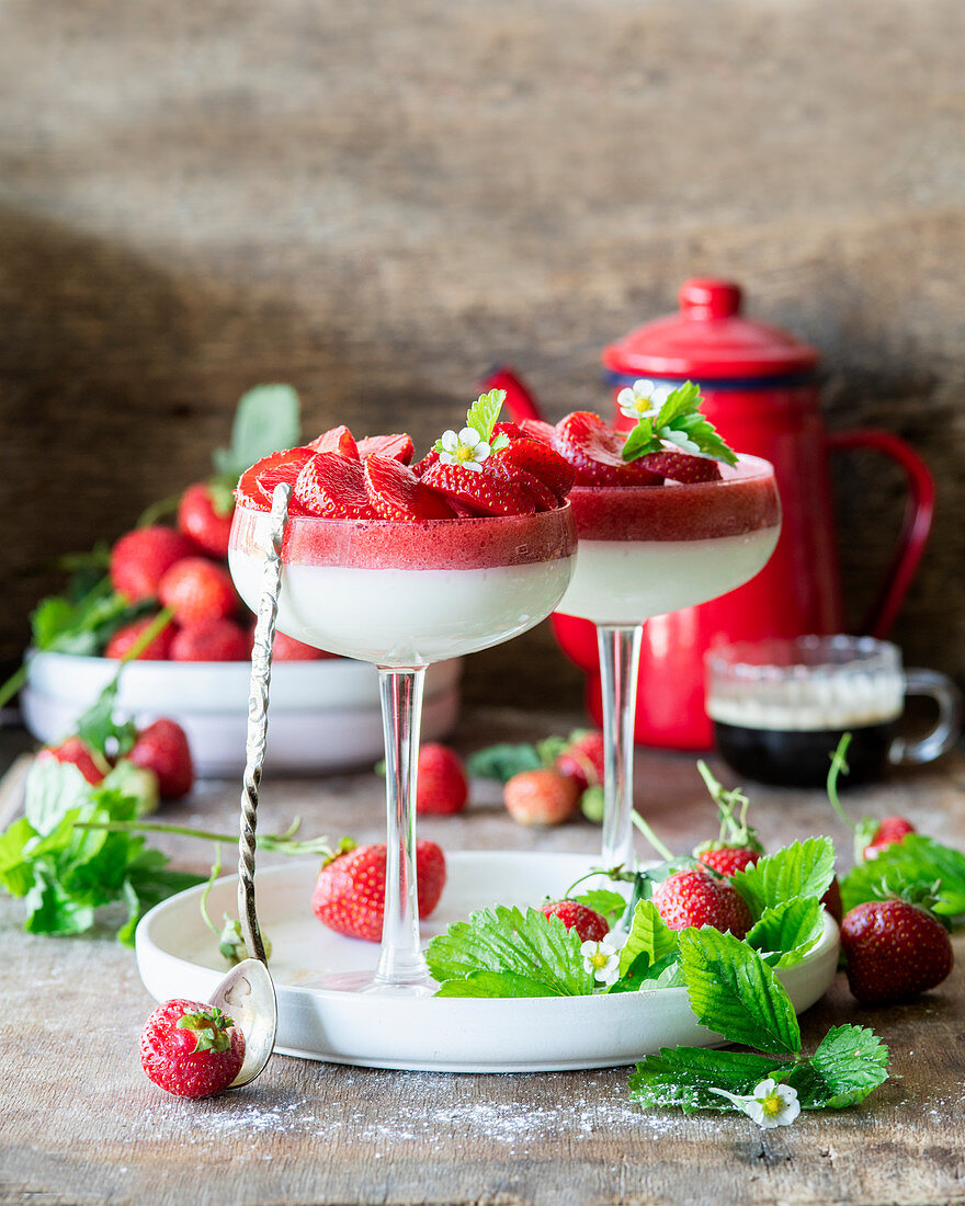 Erdbeer-Panna-Cotta