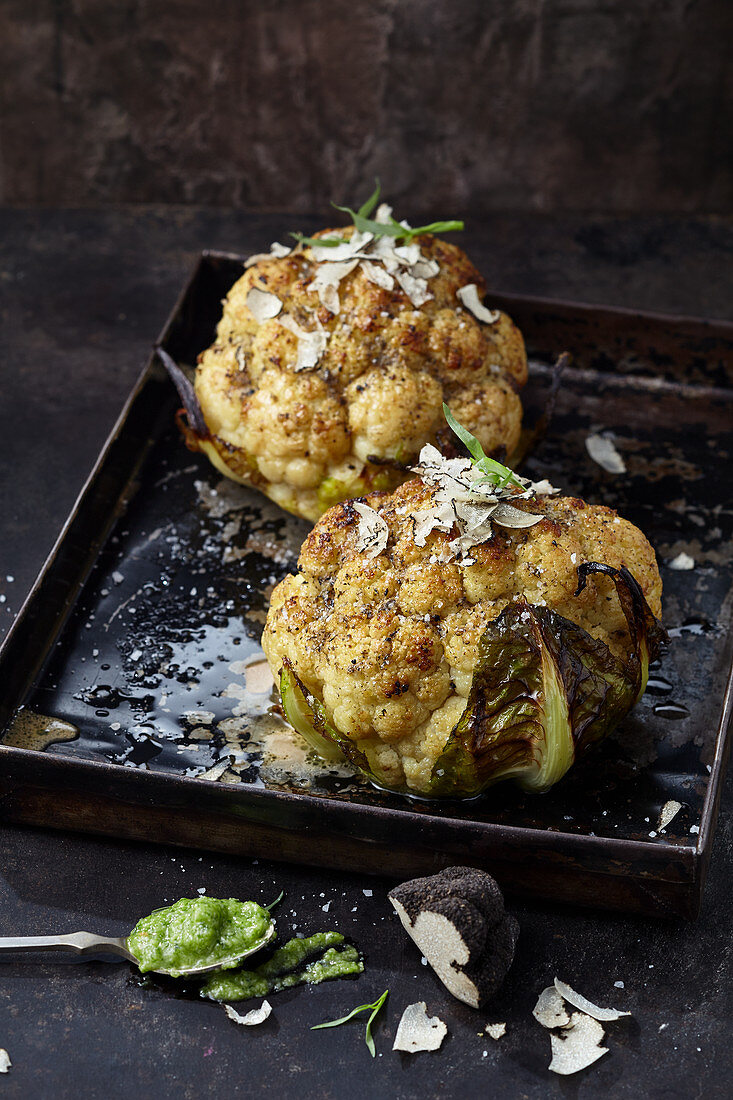 Baked cauliflower with truffle butter