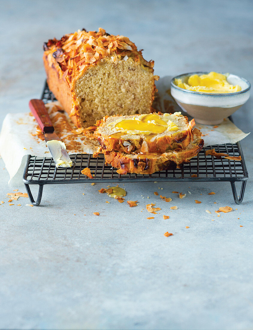 Banana and coconut loaf