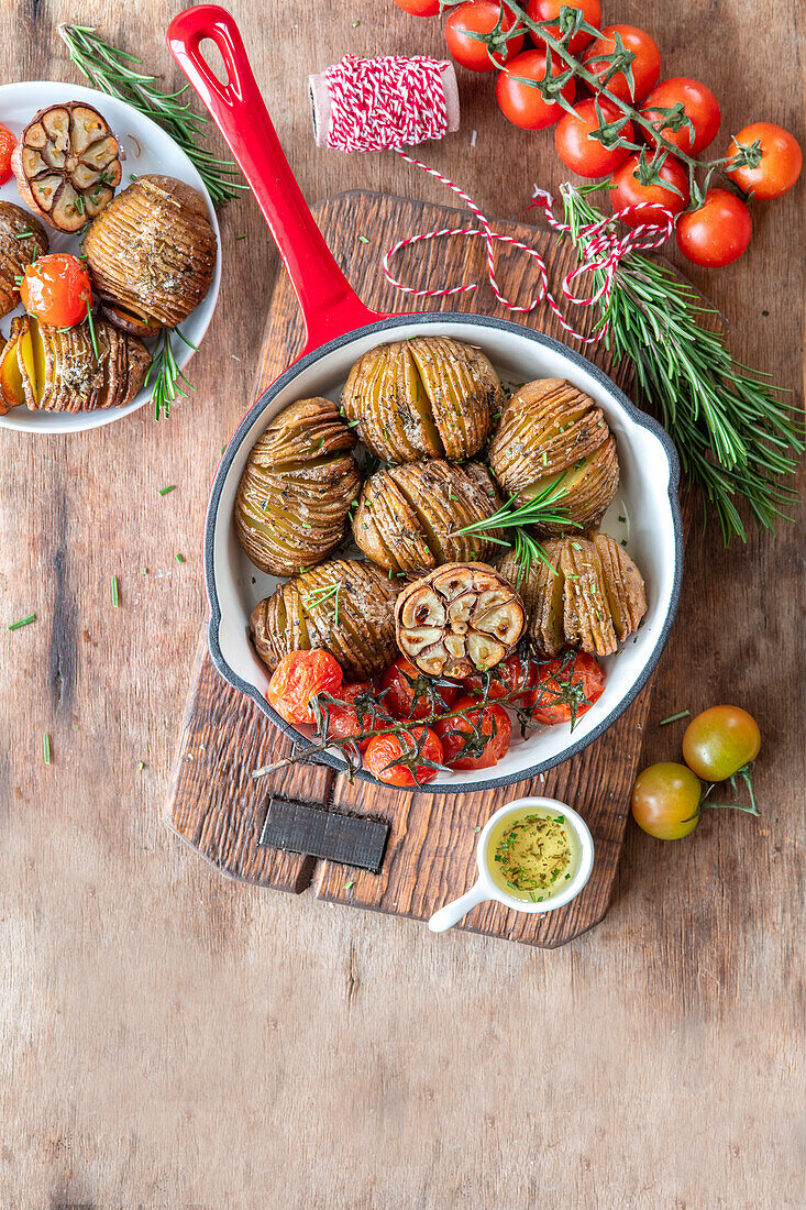 Thinly sliced roasted potatoes