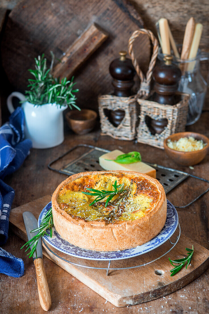 Potato rosemary pie