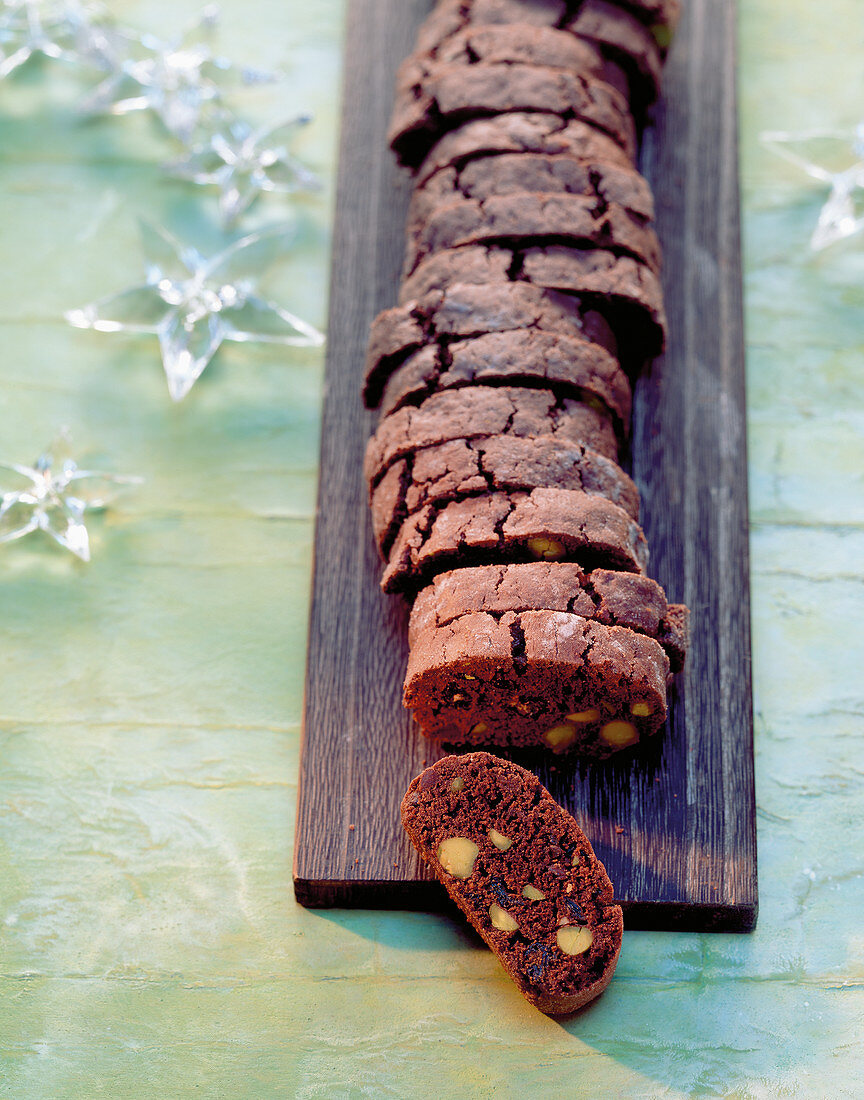 Chocolate, pistachio and cherry cantuccini