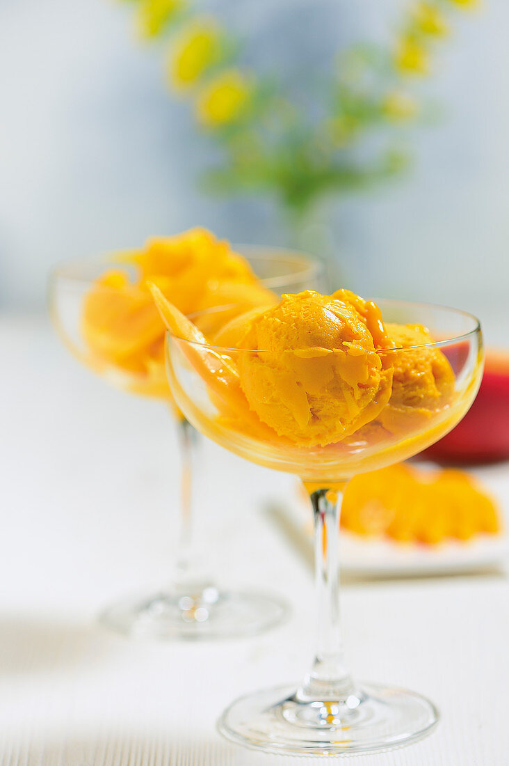 Veganes Mangosorbet