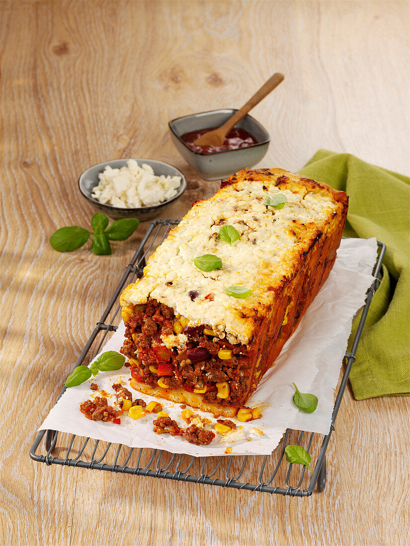 Tex-Mex pull-apart minced meat bread