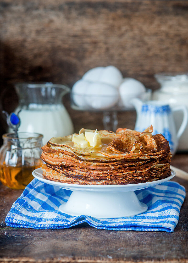Crepes with melted butter