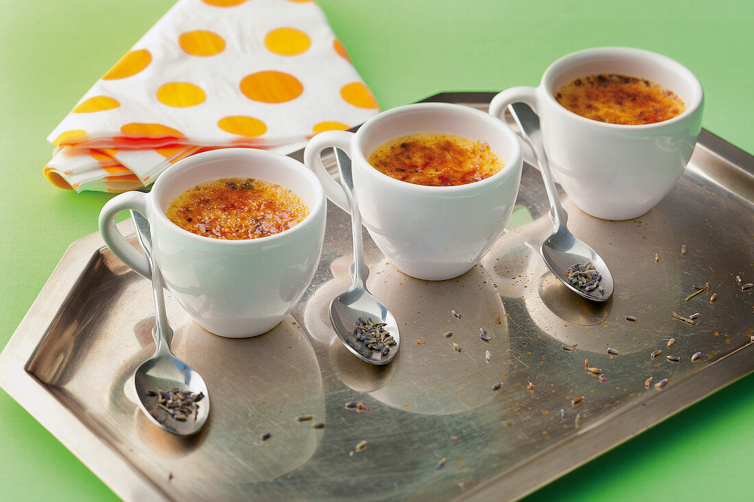 Créme Brûlée mit Lavendel