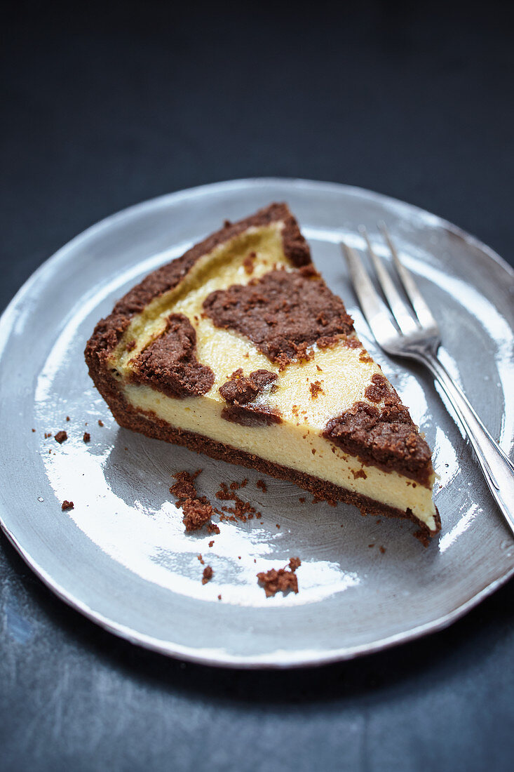 Vegan Zupfkuchen (a cheesecake and chocolate cake combination)