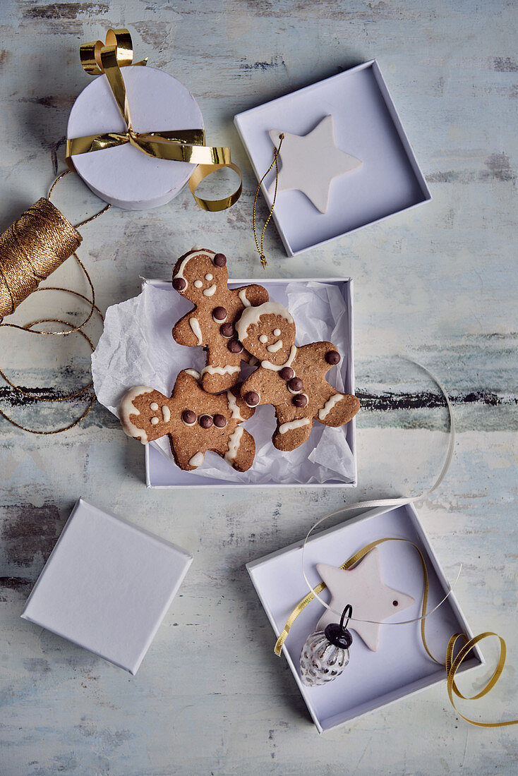A box of gingerbread people