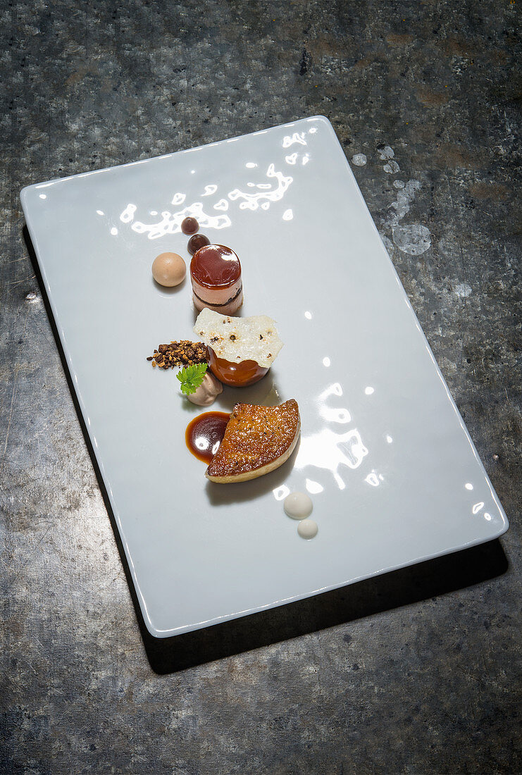 Variations of foie gras with coffee and milk