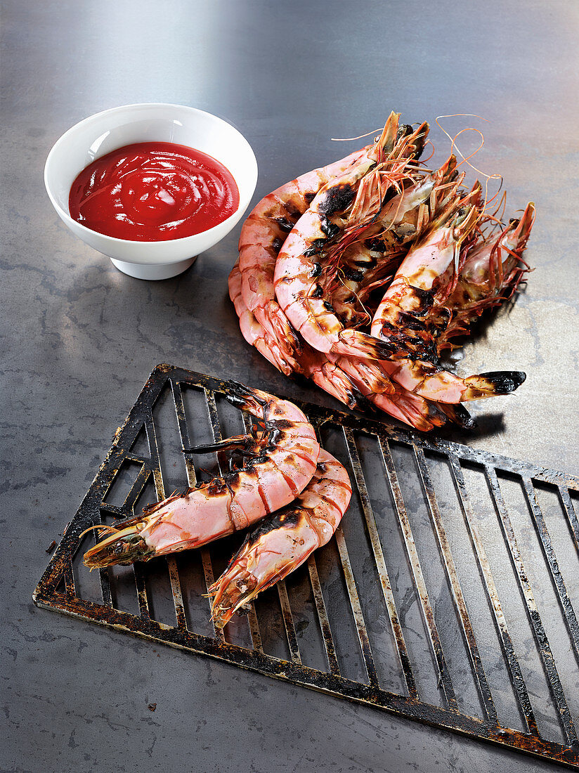 King prawns made in a Beefer with sweet chilli ketchup