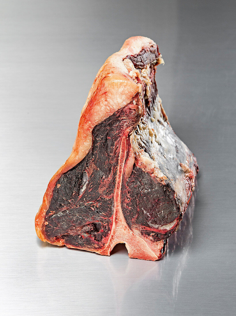 Porterhouse steaks being matured – after 21 days