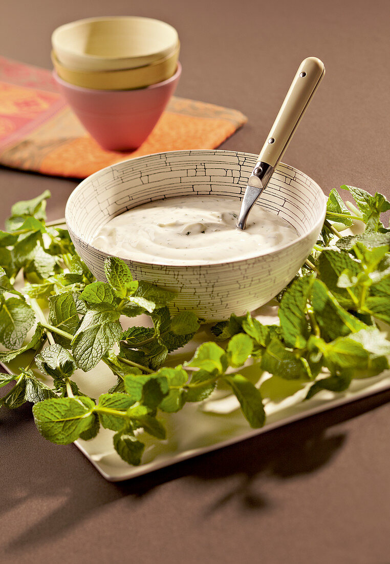 Yoghurt quark with mint