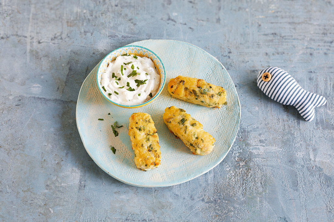 Meatballs with herb cream cheese