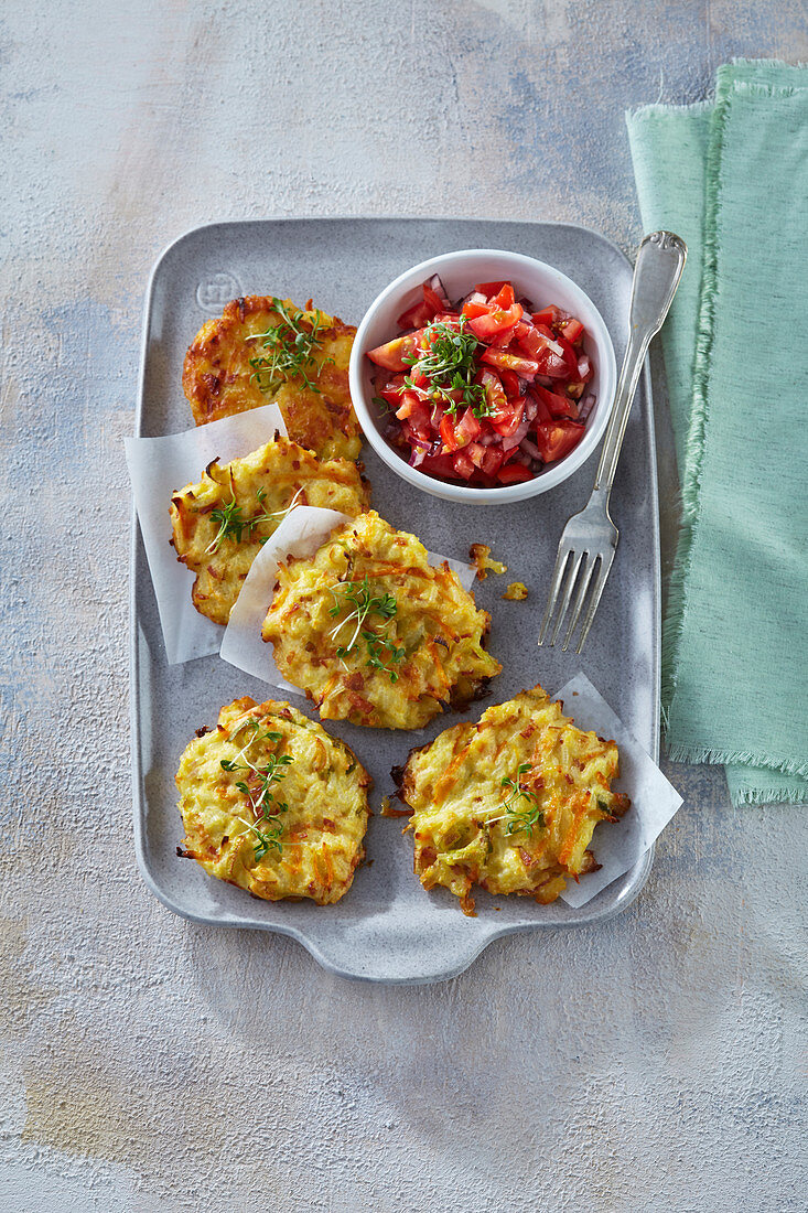 Reispuffer mit Speck und Zwiebeln