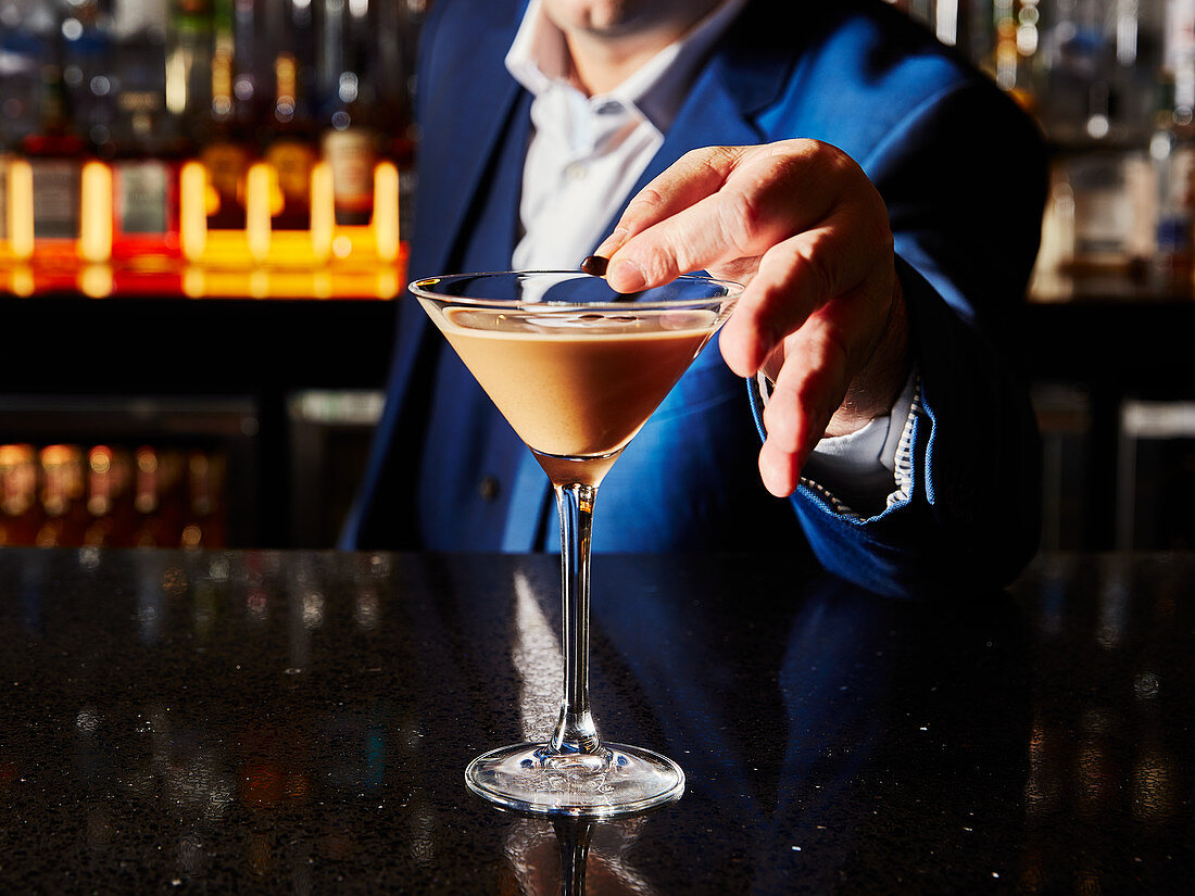 Espresso martini in a bar