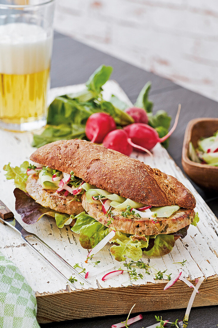 Pfälzer Saumagen-Sandwich mit Radieschen