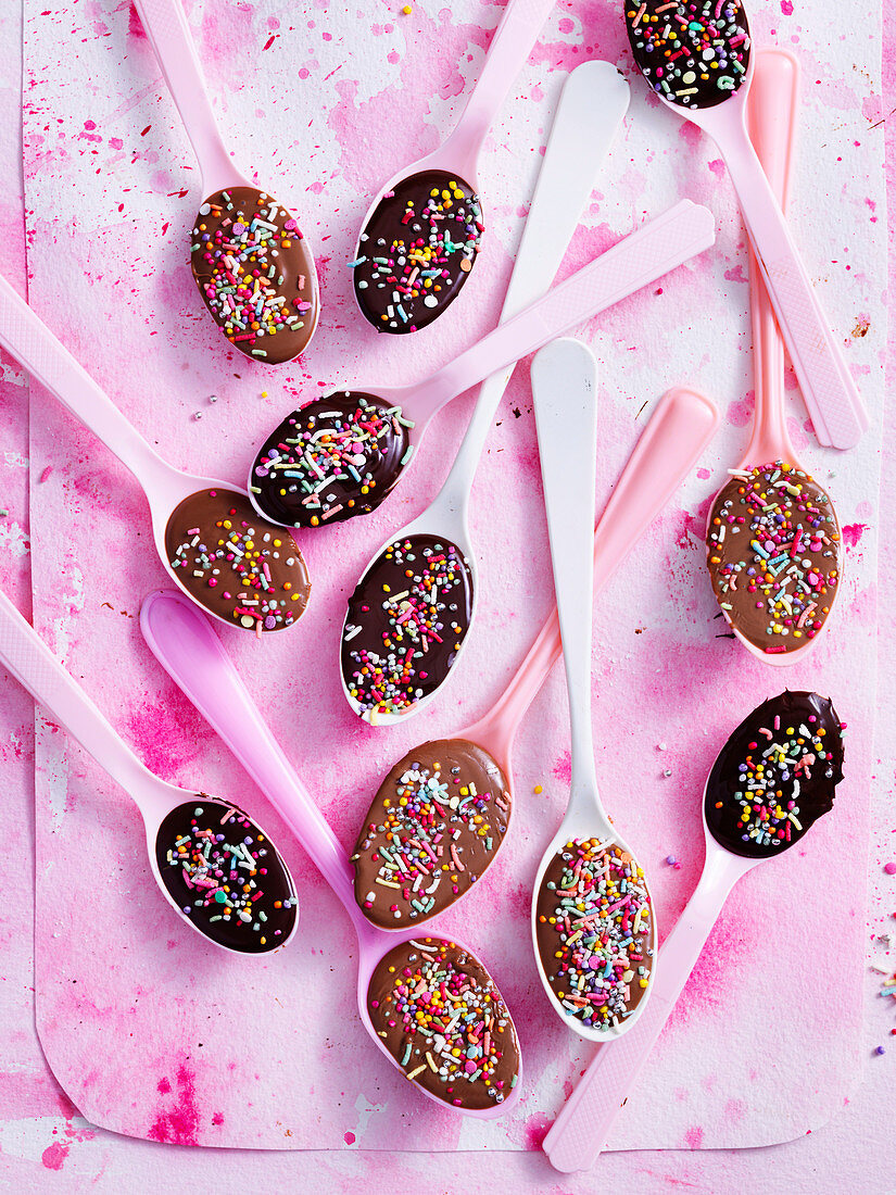 Chocolate sprinkle spoons