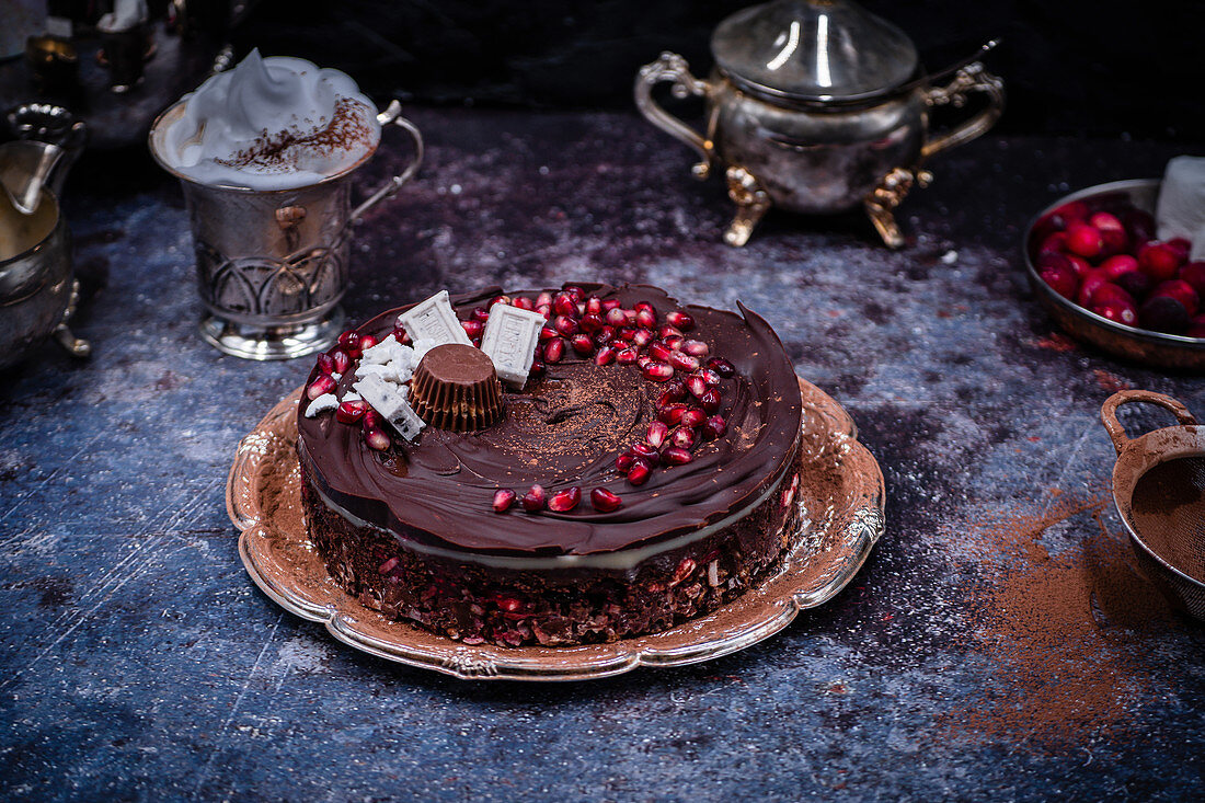 Chocolate cranberry tart