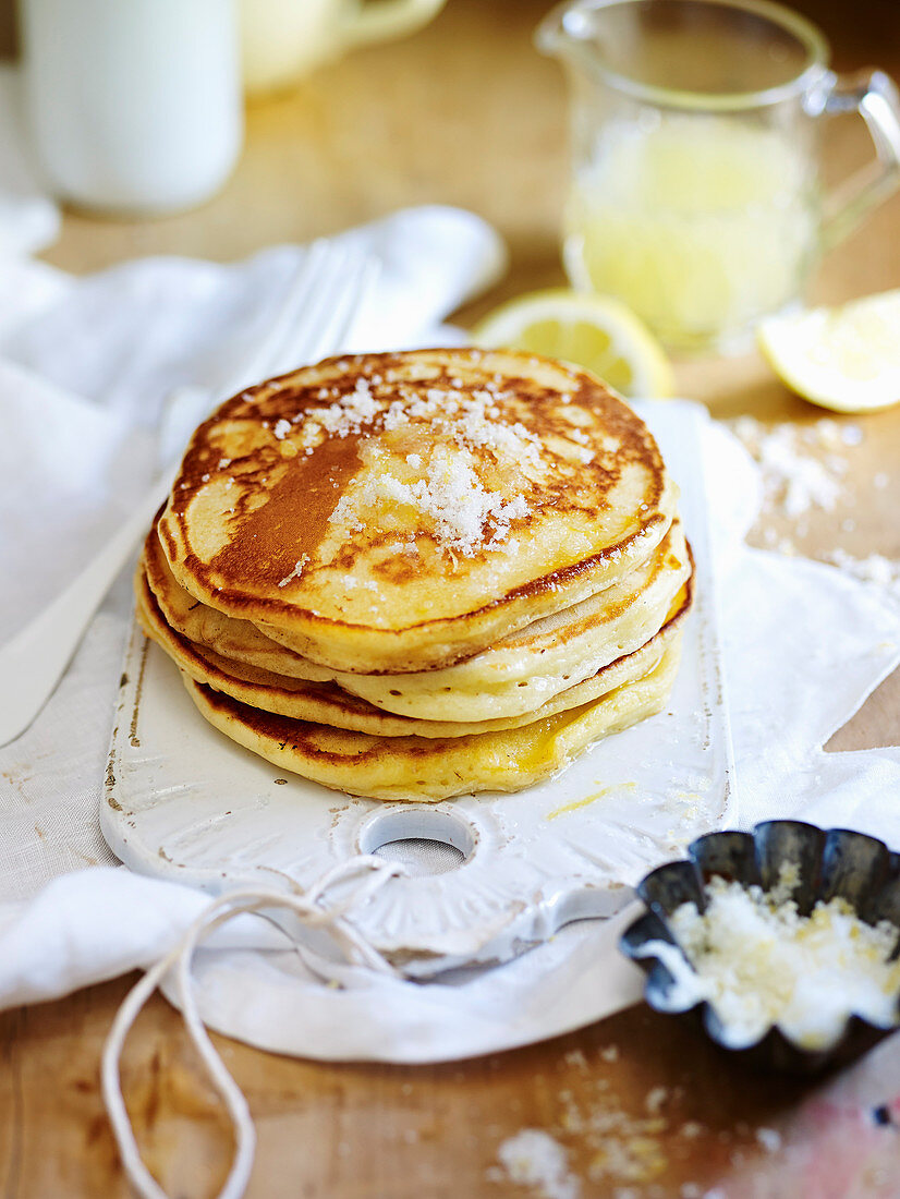 Lemon and sugar pancakes