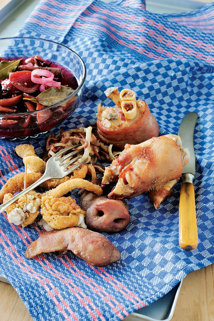 All kinds of baked goods with sweet and sour pickled plums