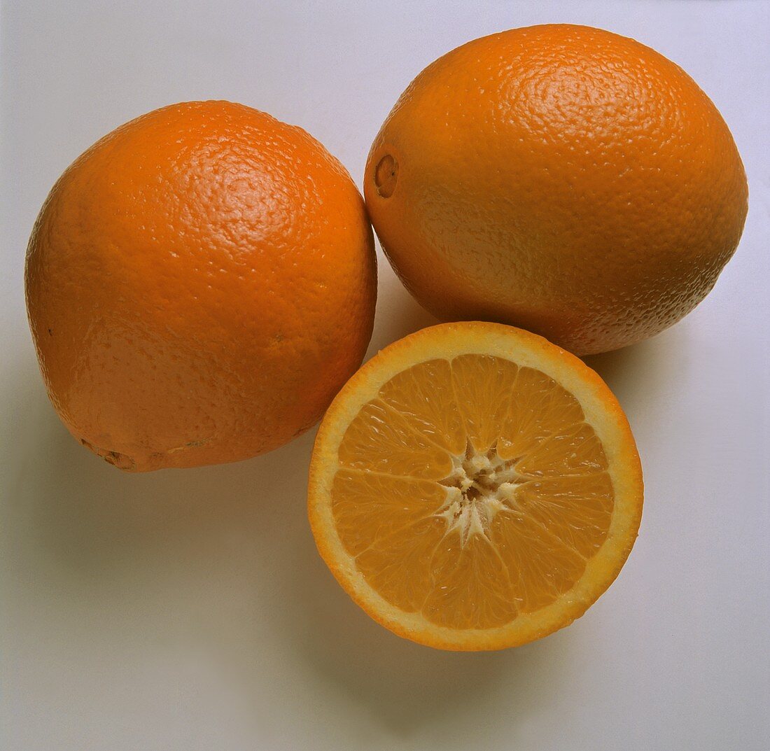 Two whole and half a navel orange