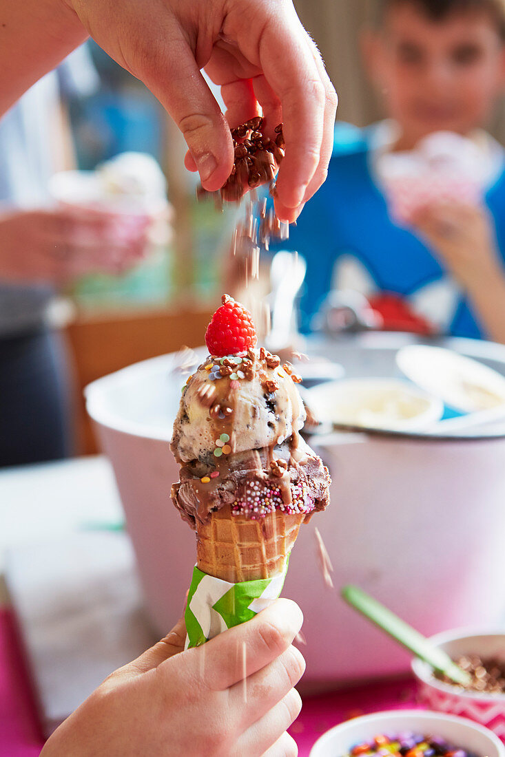 Ice cream sundae bar
